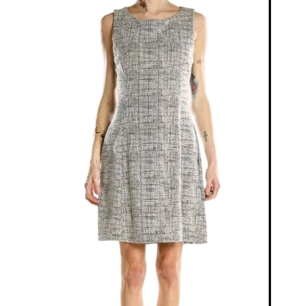 Tahari NWT BLACK White Pattern Shift Knee-length‎ Dress Size 2 #424